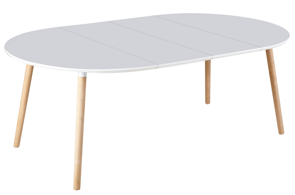 Mesa Comedor Extensible Nordika 100 - 140 - 180 cm Blanco / Haya - imagen 3