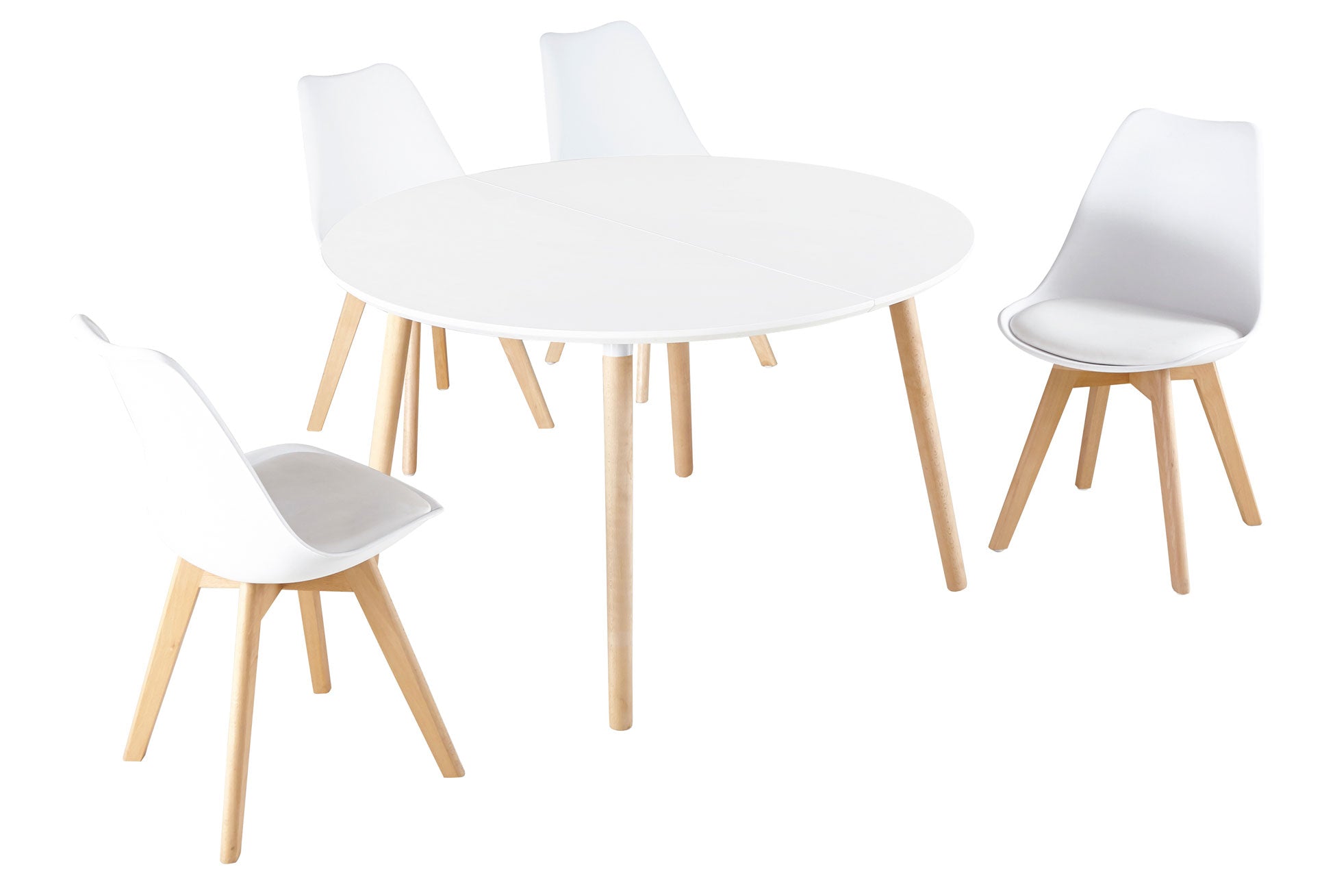 Mesa Comedor Extensible Nordika 100 - 140 - 180 cm Blanco / Haya - imagen 4