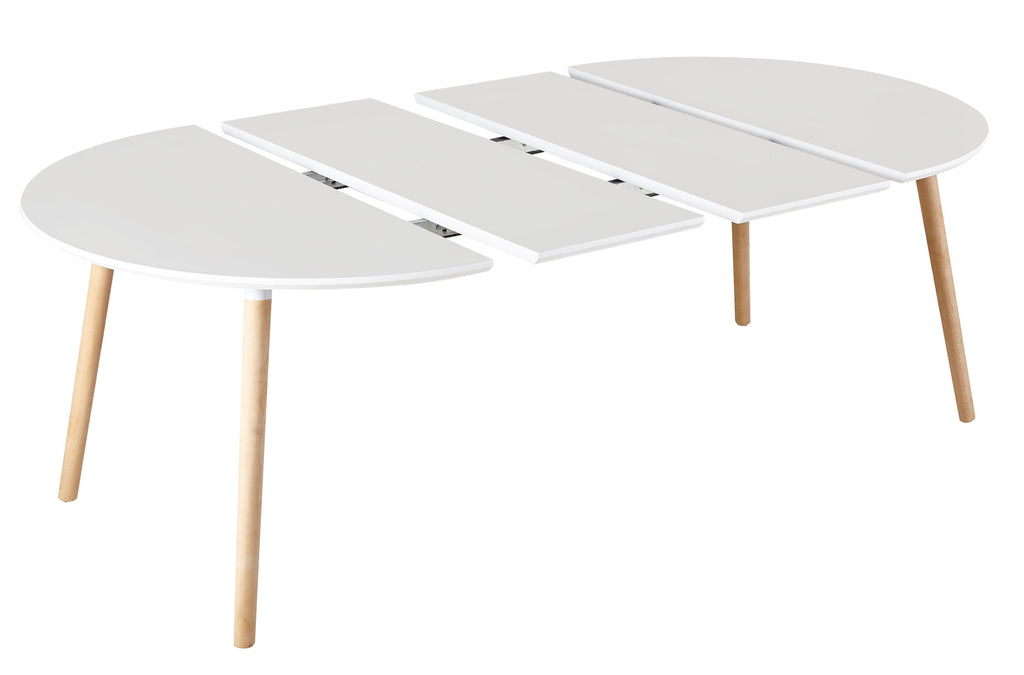 Mesa Comedor Extensible Nordika 100 - 140 - 180 cm Blanco / Haya - imagen 5