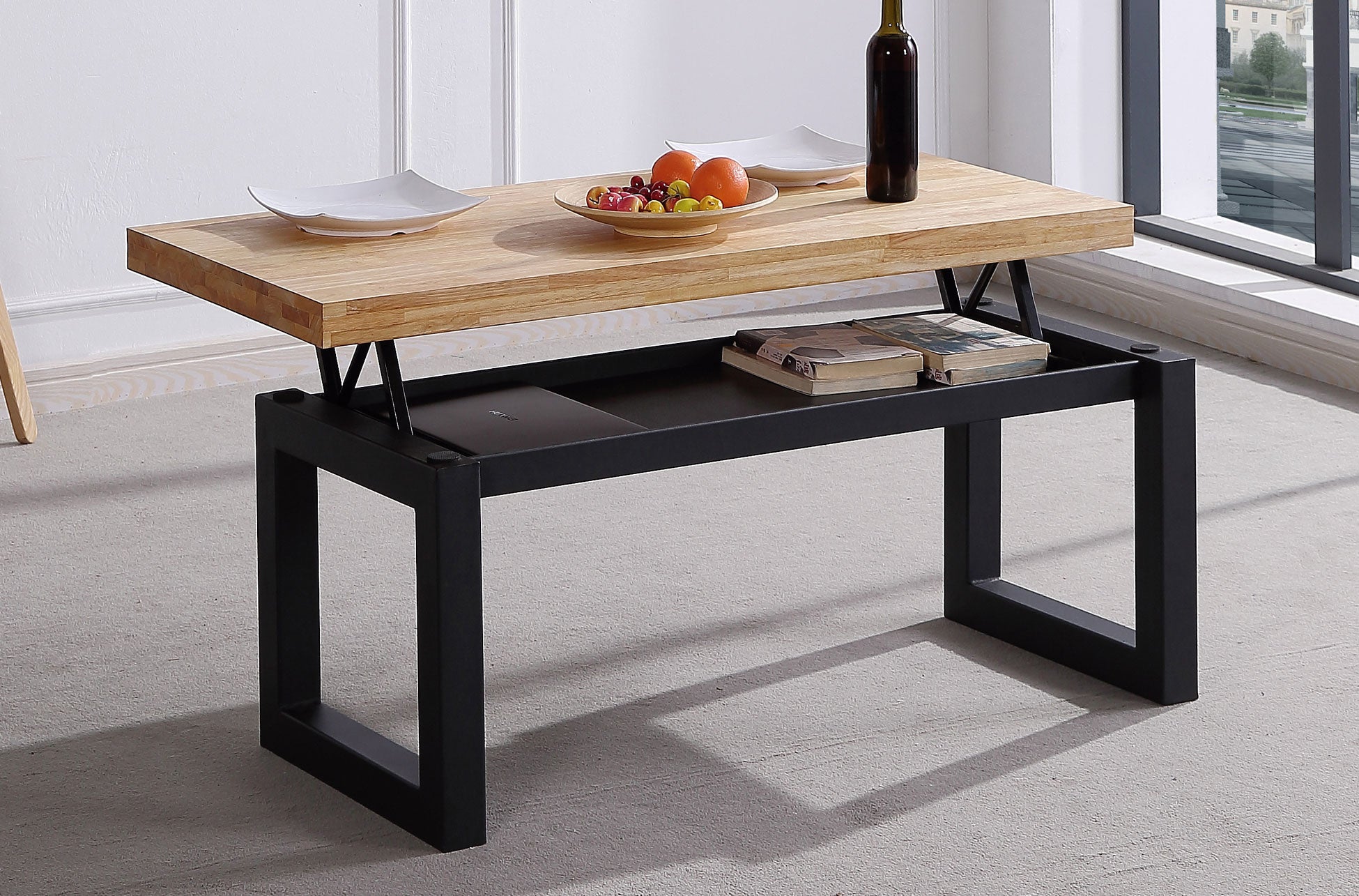 Mesa Centro Elevable Loft 120x60 cm Roble