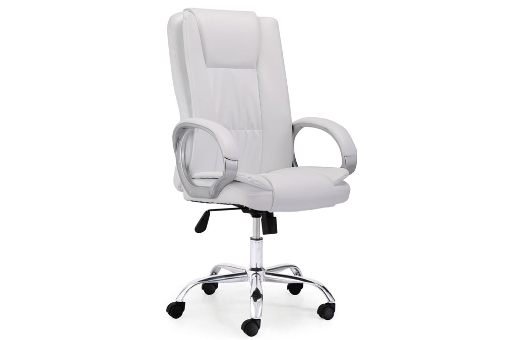 Sillón Giratorio Atlas Símil Piel Blanco