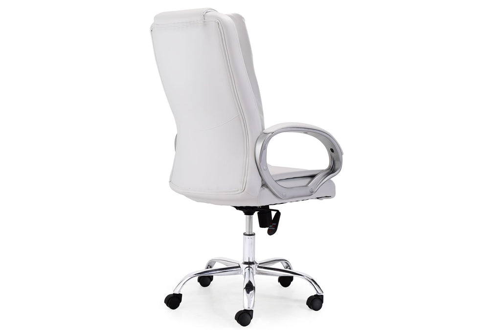 Sillón Giratorio Atlas Símil Piel Blanco - imagen 3