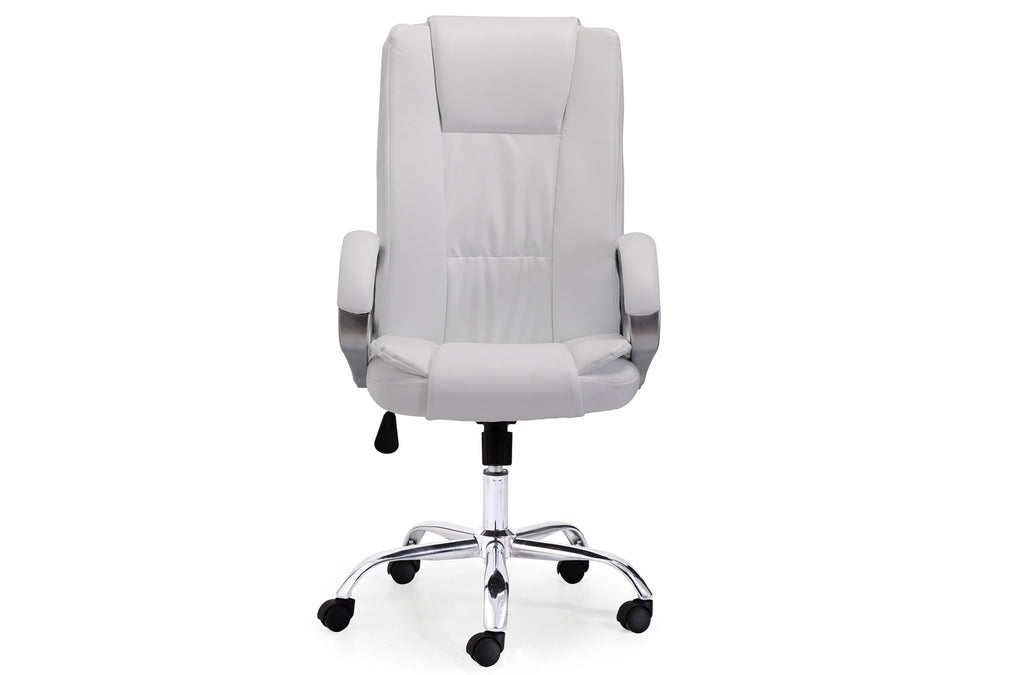 Sillón Giratorio Atlas Símil Piel Blanco - imagen 4