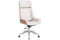 Sillón Giratorio Ulrich Símil Piel Blanco Crema