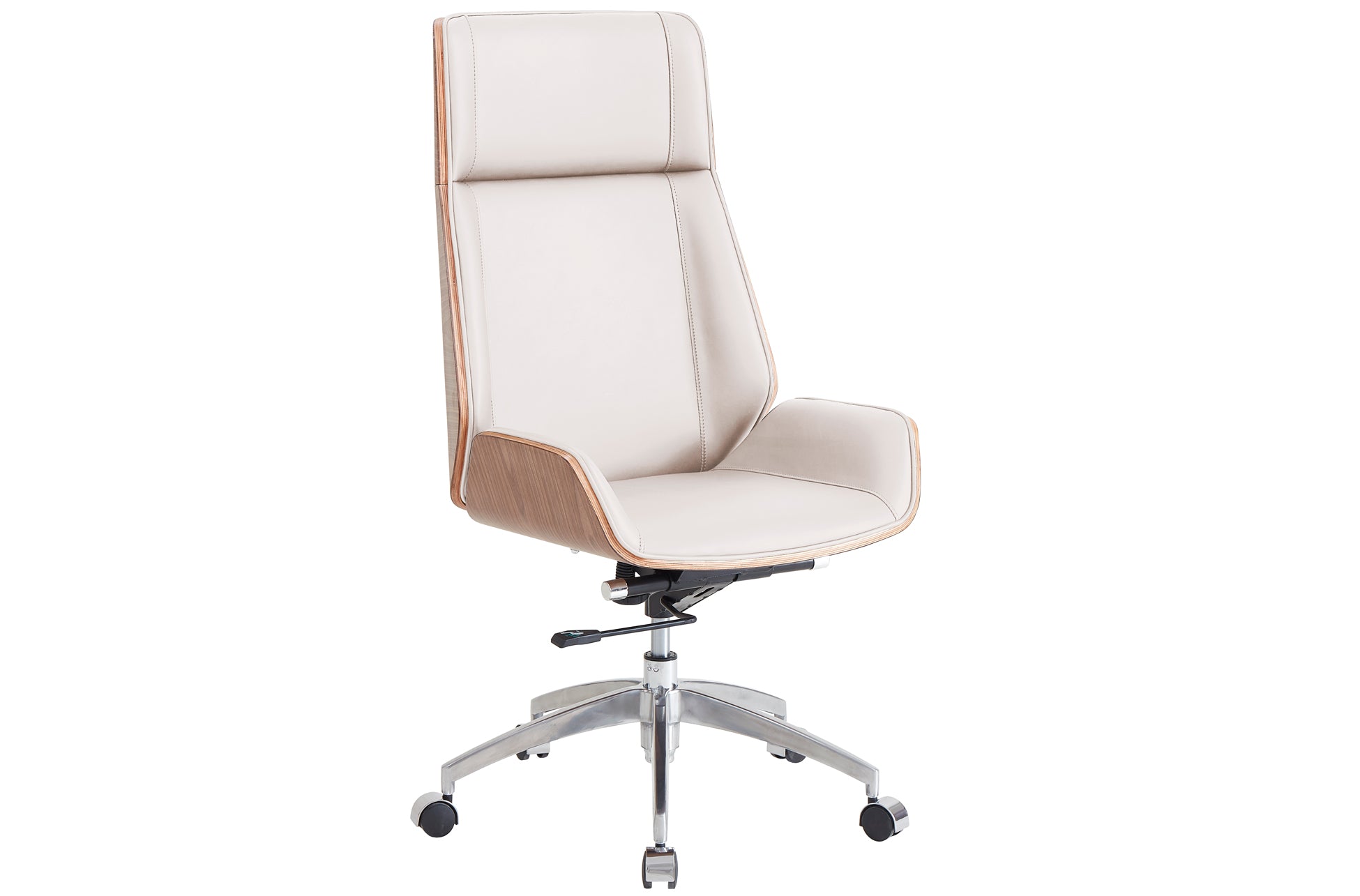 Sillón Giratorio Ulrich Símil Piel Blanco Crema