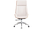 Sillón Giratorio Ulrich Símil Piel Blanco Crema