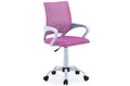Silla Giratoria Line Red Transpirable Rosa Estructura Blanca