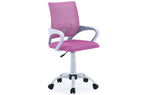 Silla Giratoria Line Red Transpirable Rosa Estructura Blanca