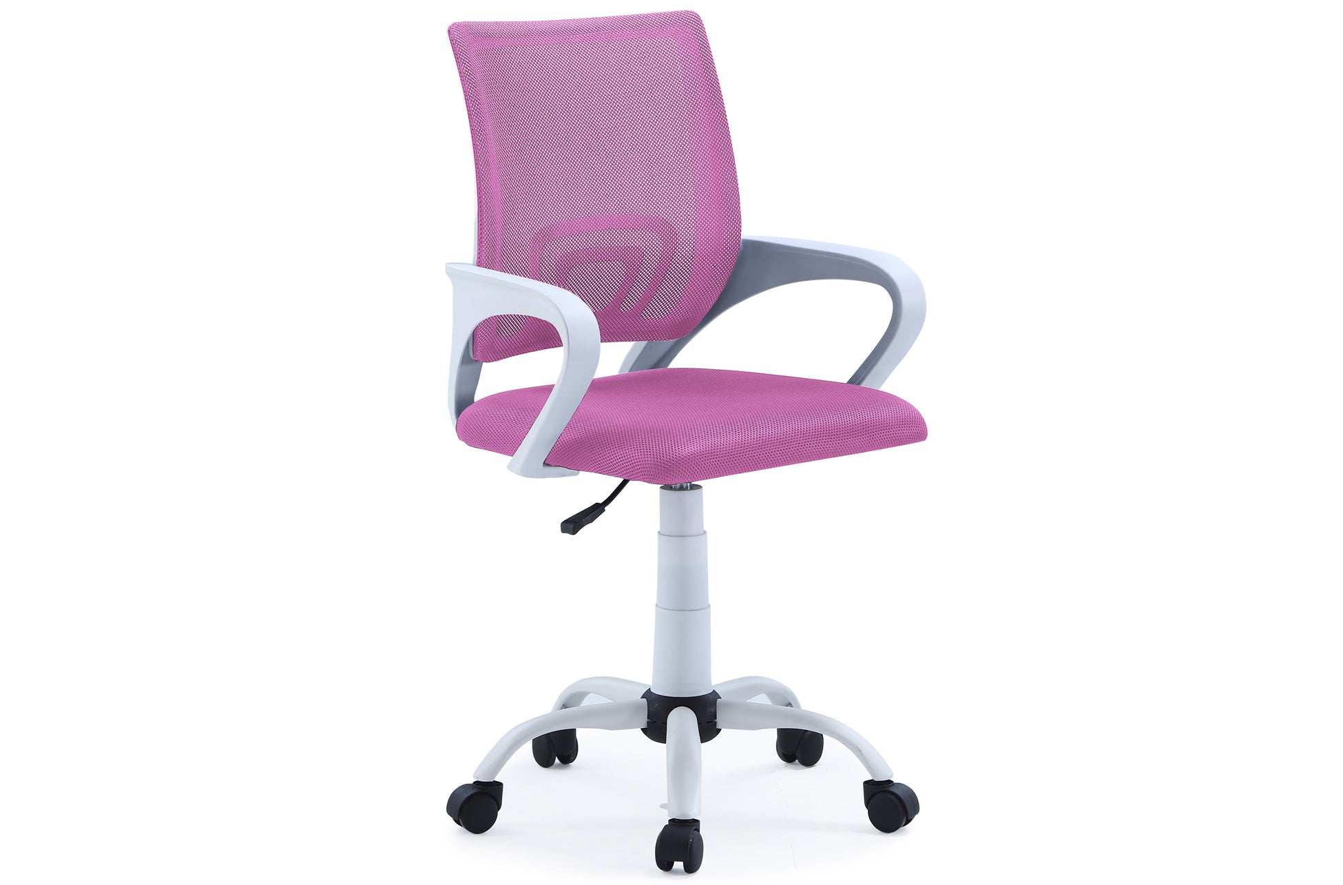 Silla Giratoria Line Red Transpirable Rosa Estructura Blanca