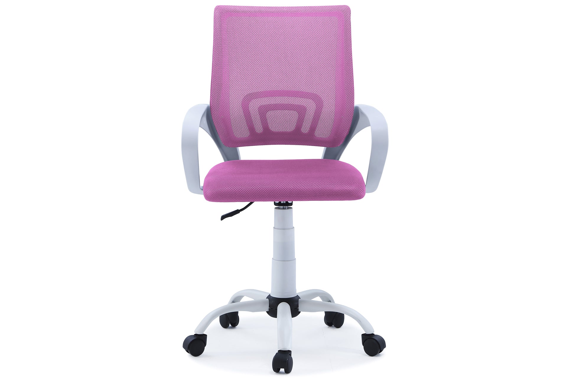 Silla Giratoria Line Red Transpirable Rosa Estructura Blanca - imagen 2