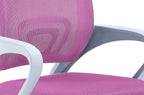 Silla Giratoria Line Red Transpirable Rosa Estructura Blanca - imagen 3