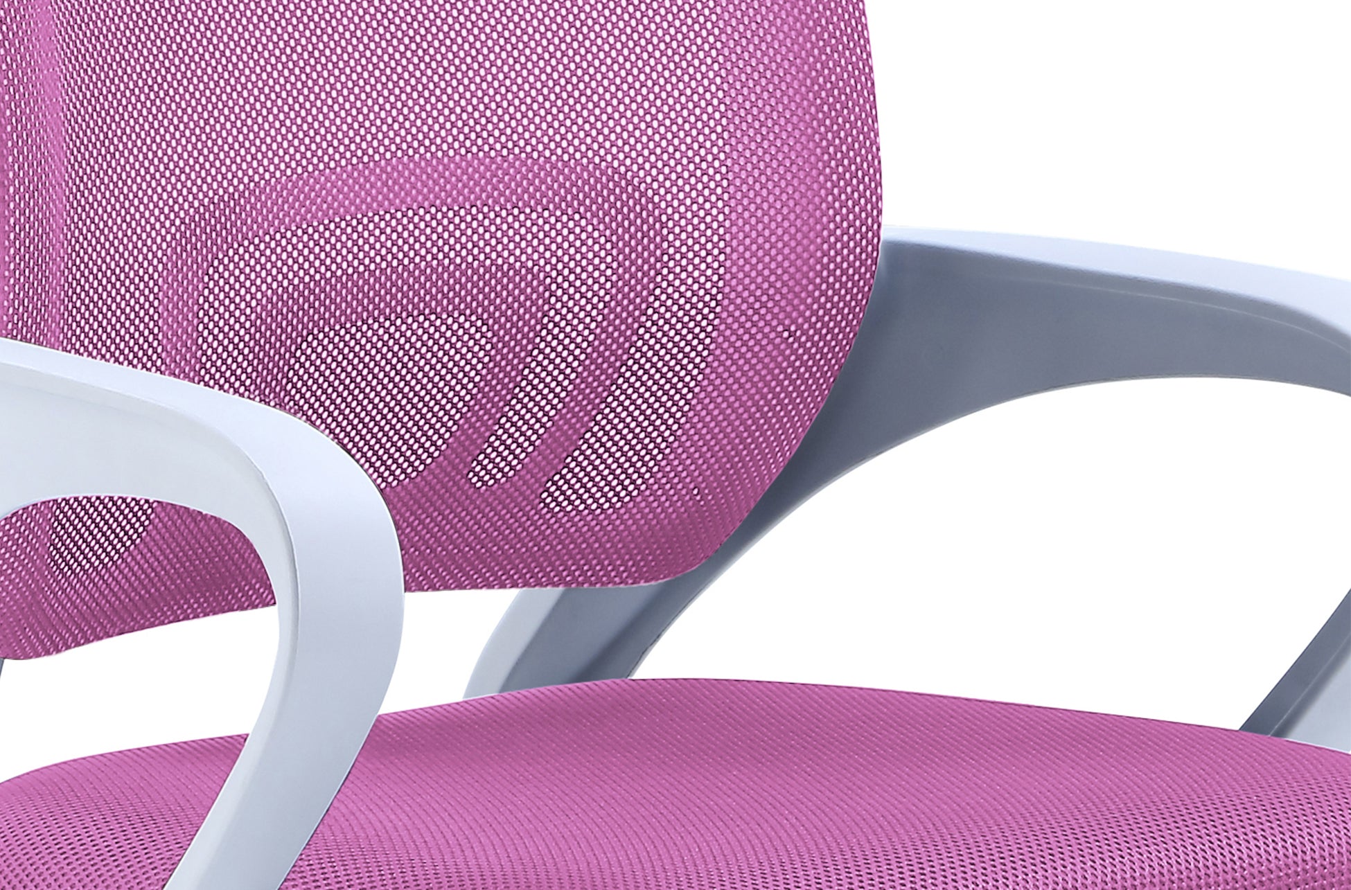 Silla Giratoria Line Red Transpirable Rosa Estructura Blanca - imagen 3