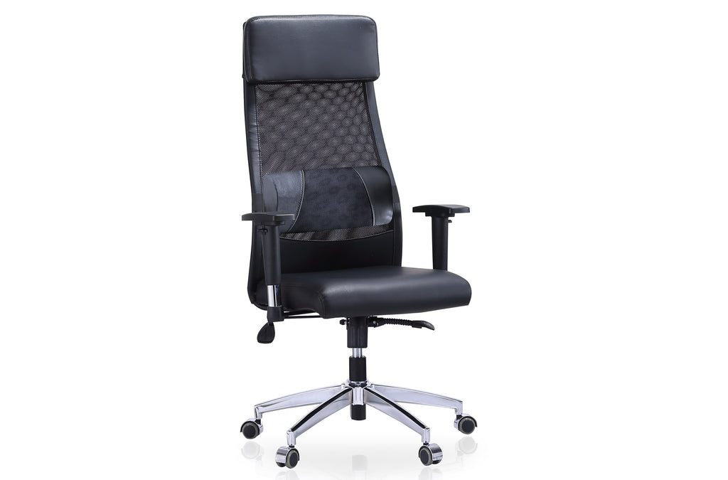 Sillón Giratorio Airflow Símil Piel / Red Transpirable Negro
