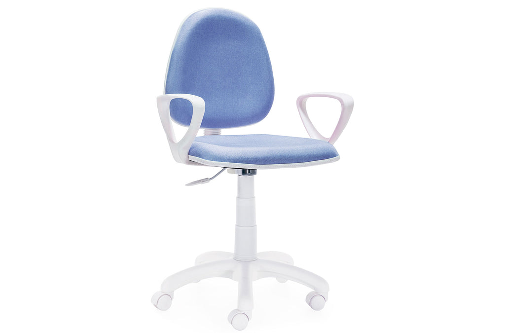 Silla de Escritorio Giratoria Modelo Dolphin Azul / Estructura Blanca