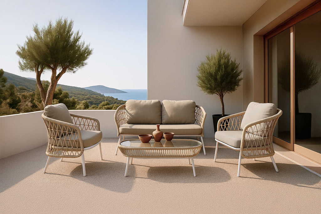 Conjunto de jardín ODESA (sofá + sillones + mesa centro)
