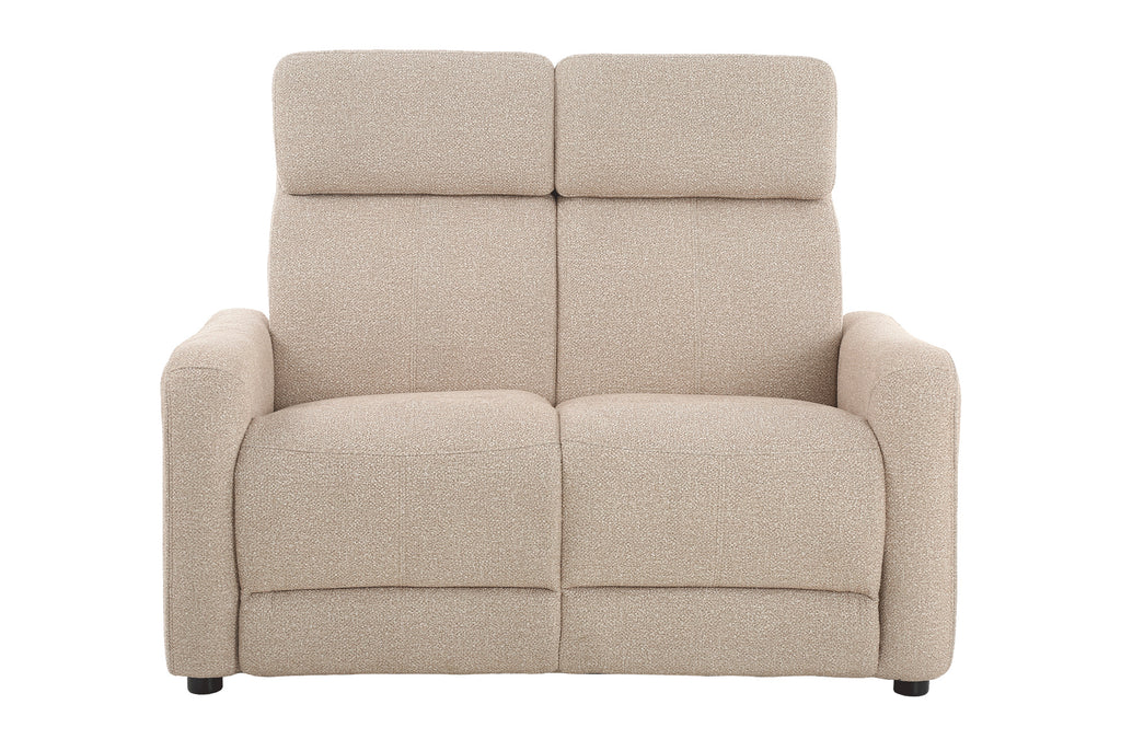 Sofá Relax 2 Plazas Fijas Pilot Tejido Leo - Beige