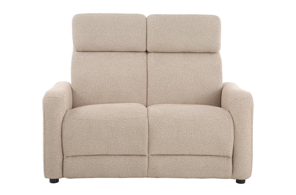 Sofá Relax 2 Plazas Fijas Pilot Tejido Leo - Beige