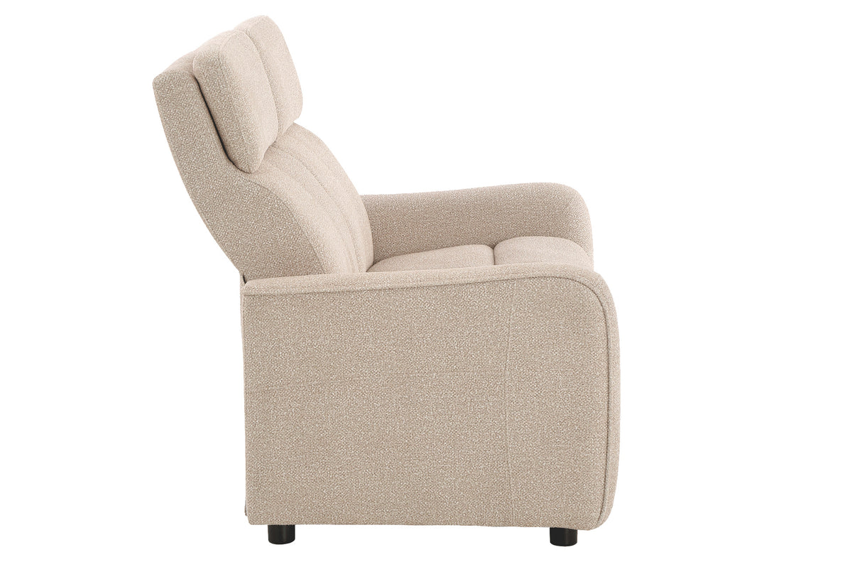 Sofá Relax 2 Plazas Fijas Pilot Tejido Leo - Beige