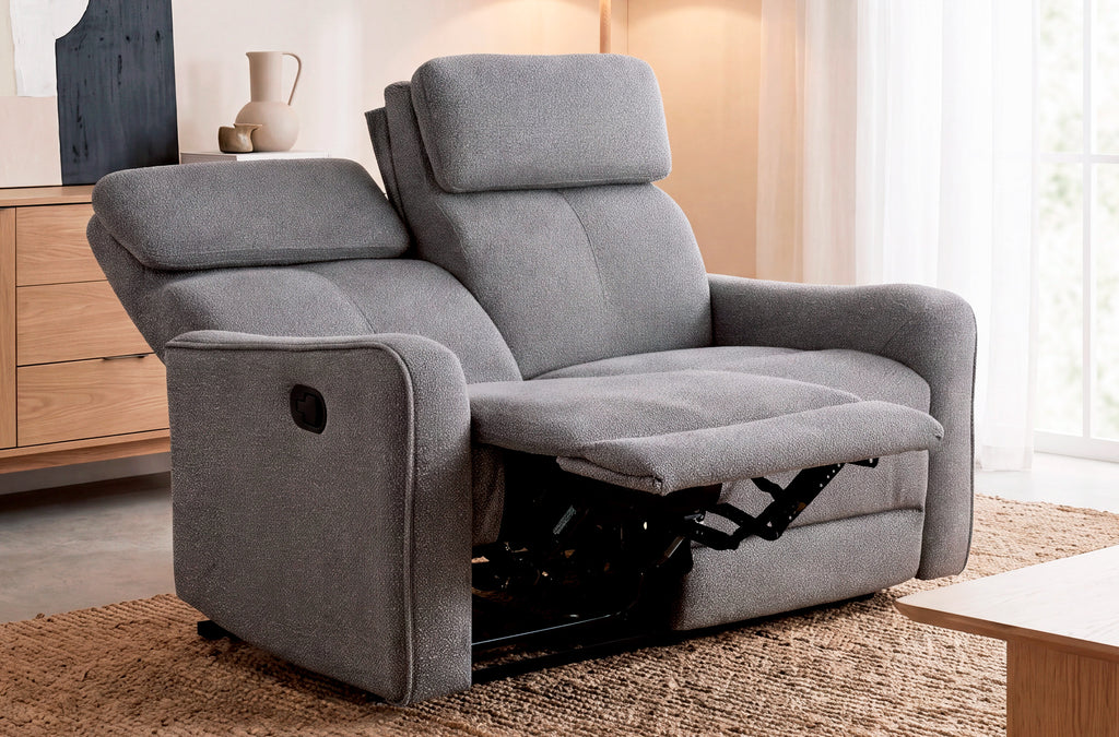 Sofá Relax 2 Plazas con 2 Relax Manuales Pilot Tejido Leo - Beige