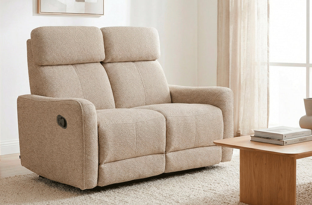Sofá Relax 2 Plazas con 2 Relax Manuales Pilot Tejido Leo - Gris