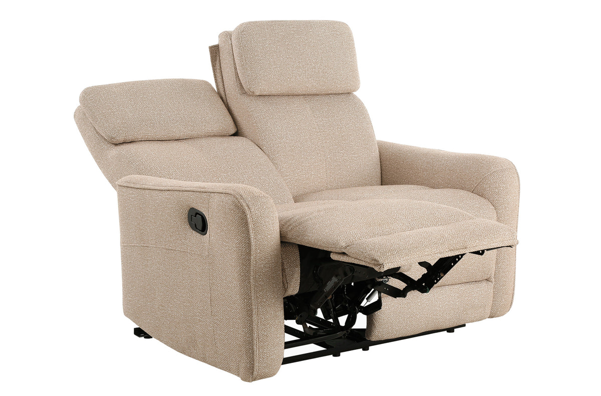 Sofá Relax 2 Plazas con 2 Relax Manuales Pilot Tejido Leo - Gris