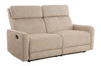 Sofá Relax 3 Plazas con 2 Relax Manuales Pilot Tejido Leo Beige - Beige