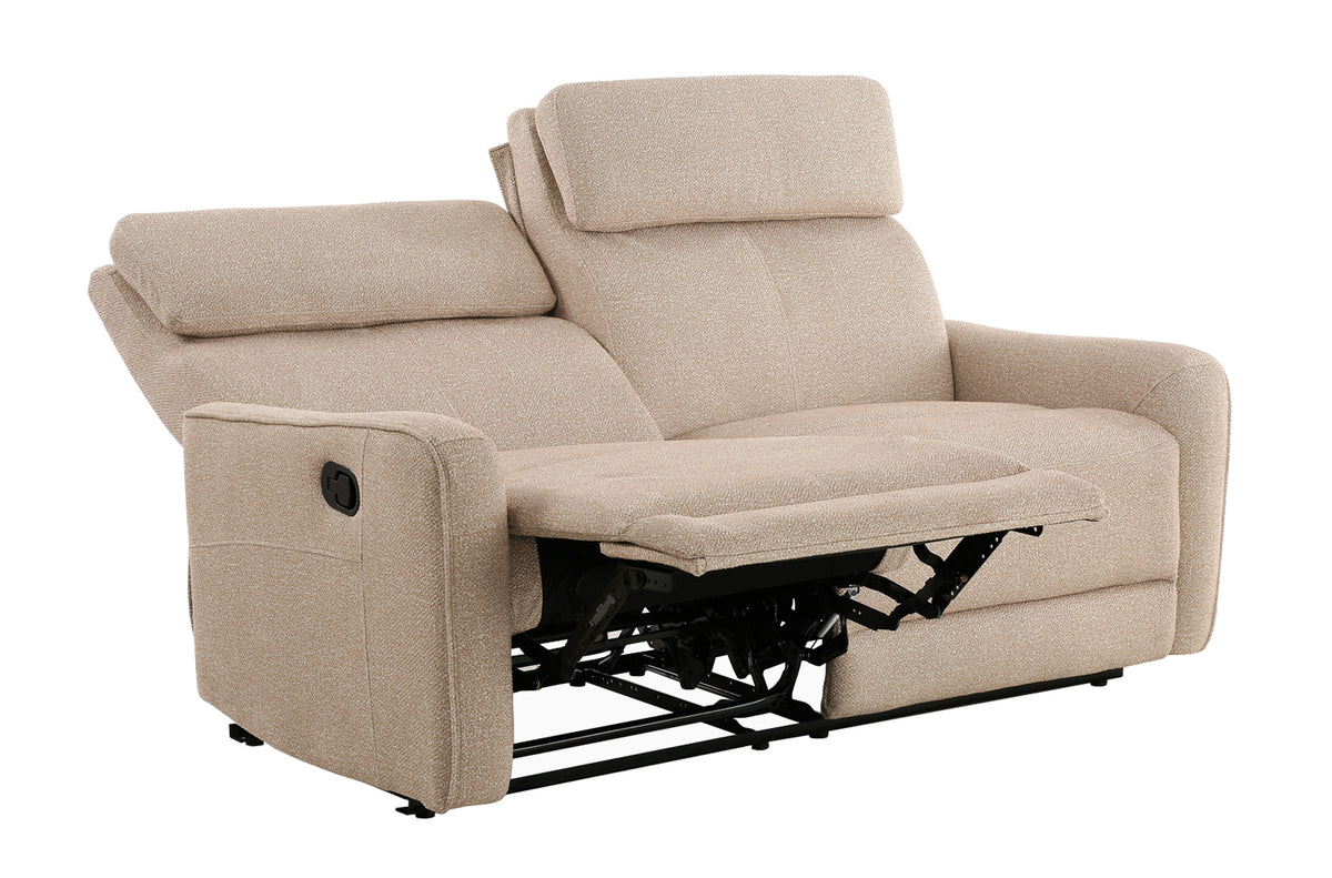 Sofá Relax 3 Plazas con 2 Relax Manuales Pilot Tejido Leo Beige - Beige