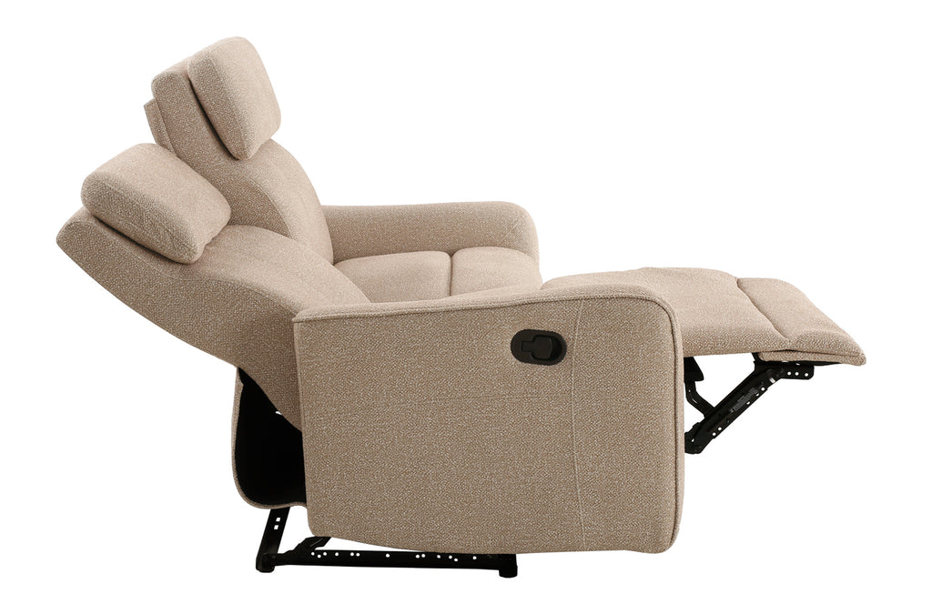Sofá Relax 3 Plazas con 2 Relax Manuales Pilot Tejido Leo Beige - Beige