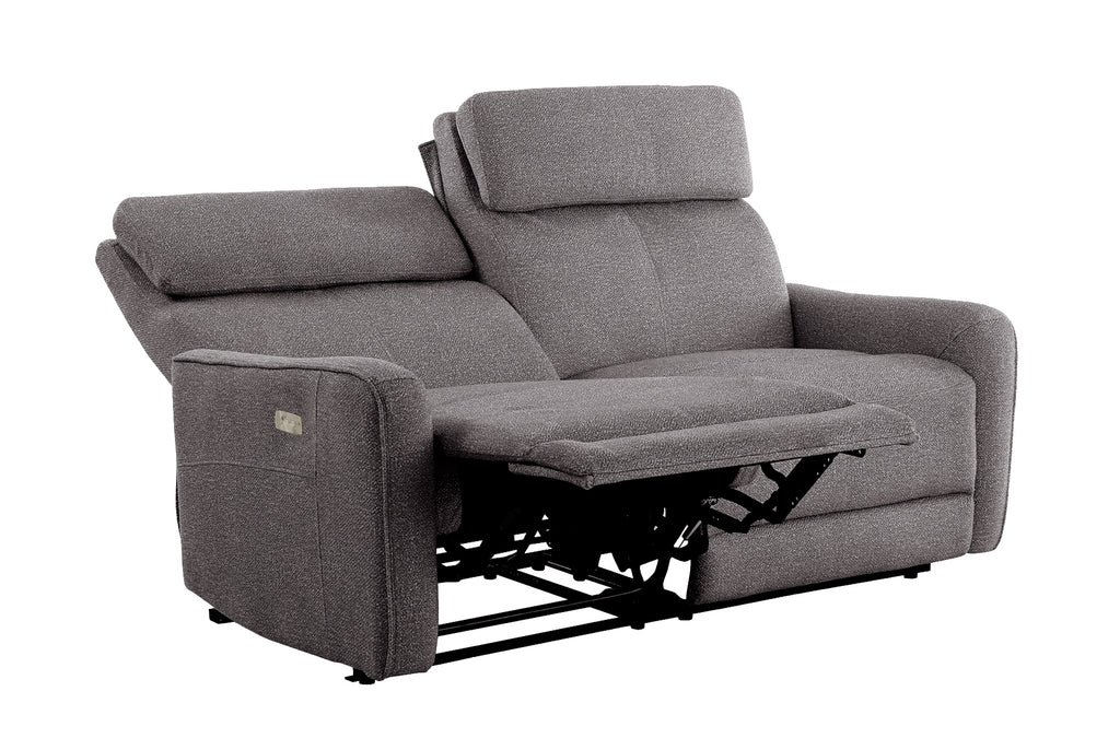 Sofá Relax 3 Plazas con 2 Relax Eléctricos Pilot Tejido Leo - Gris