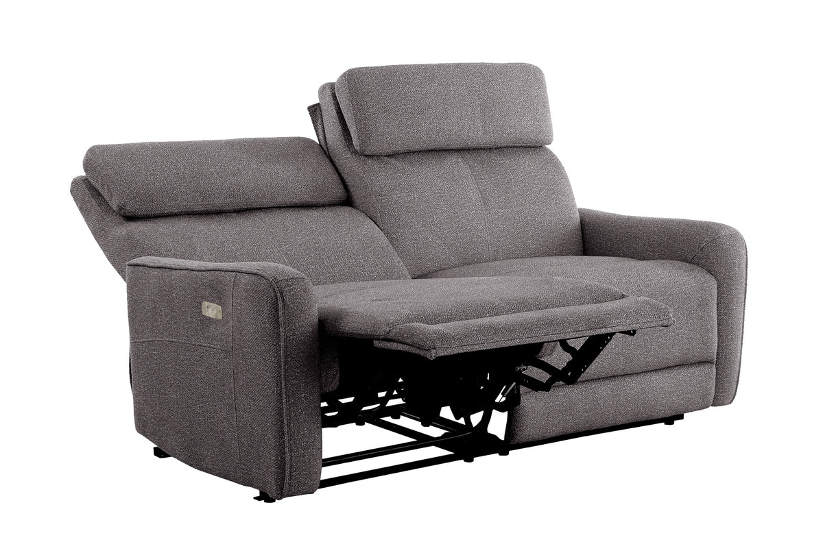 Sofá Relax 3 Plazas con 2 Relax Eléctricos Pilot Tejido Leo - Gris
