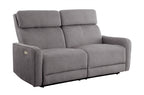 Sofá Relax 3 Plazas con 2 Relax Eléctricos Pilot Tejido Leo - Gris
