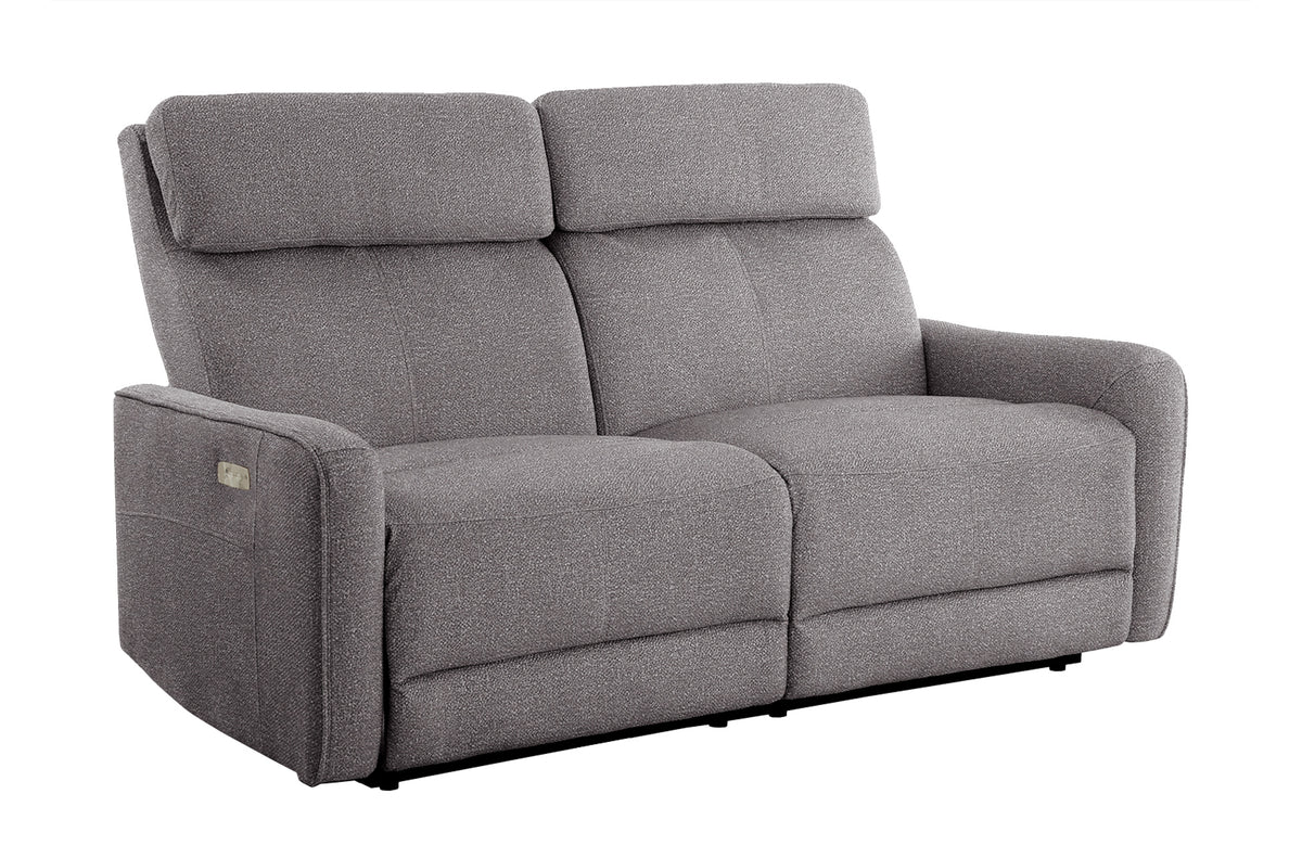 Sofá Relax 3 Plazas con 2 Relax Eléctricos Pilot Tejido Leo - Gris