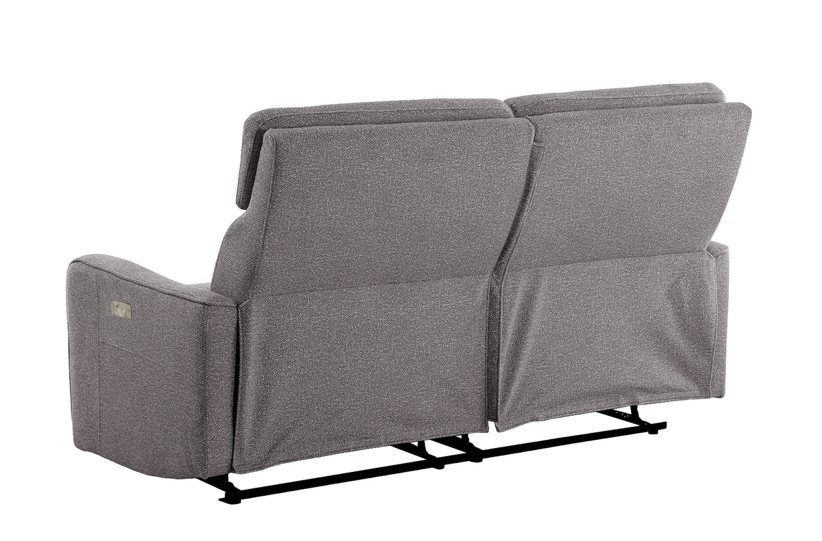 Sofá Relax 3 Plazas con 2 Relax Eléctricos Pilot Tejido Leo - Gris