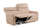 Sofá Relax 3 Plazas con 2 Relax Eléctricos Pilot Tejido Leo - Beige