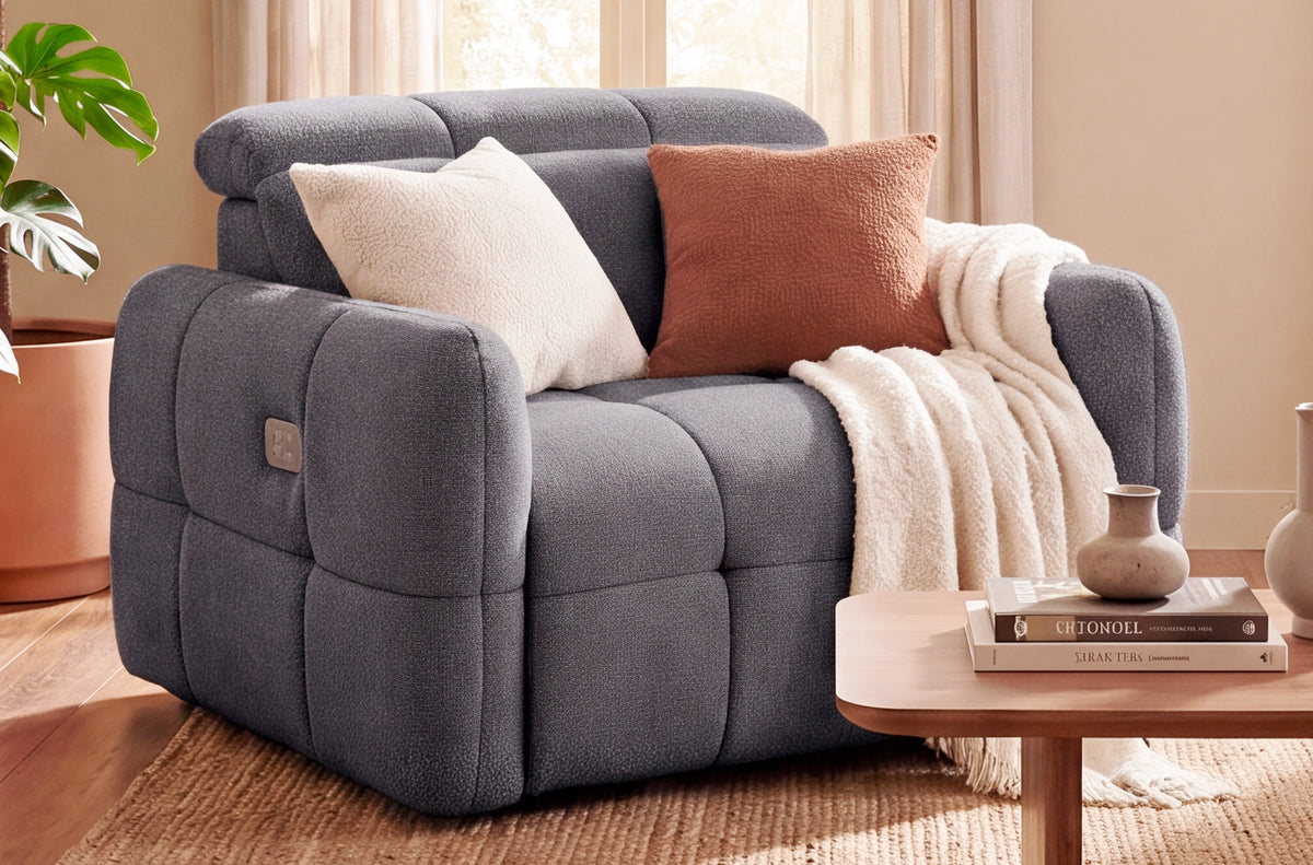 Sillón Relax Eléctrico Gustaf Tejido Leo - Gris