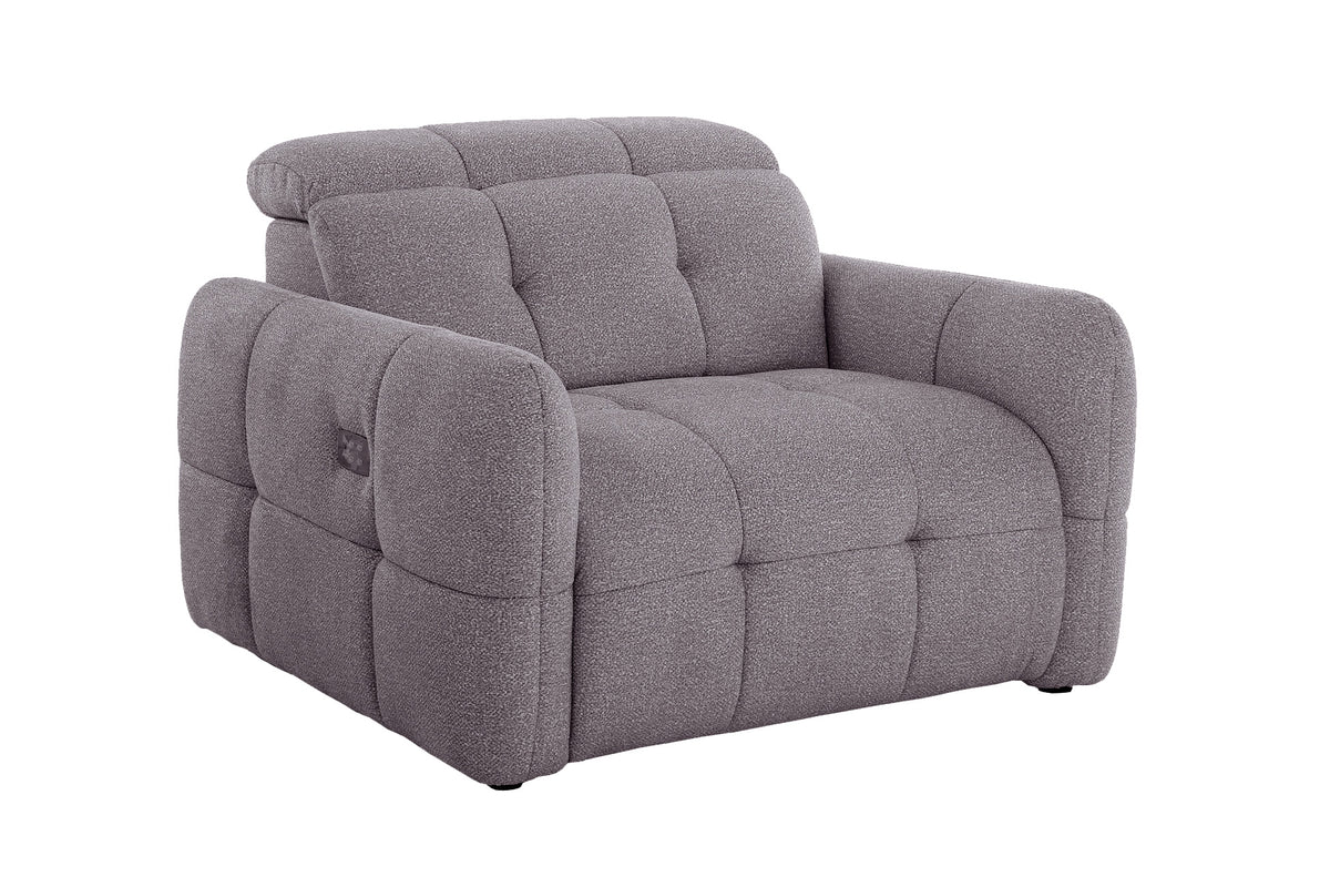 Sillón Relax Eléctrico Gustaf Tejido Leo - Gris