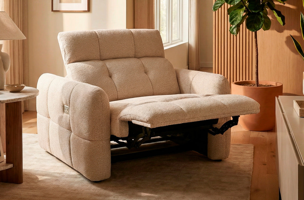Sillón Relax Eléctrico Gustaf Tejido Leo - Beige