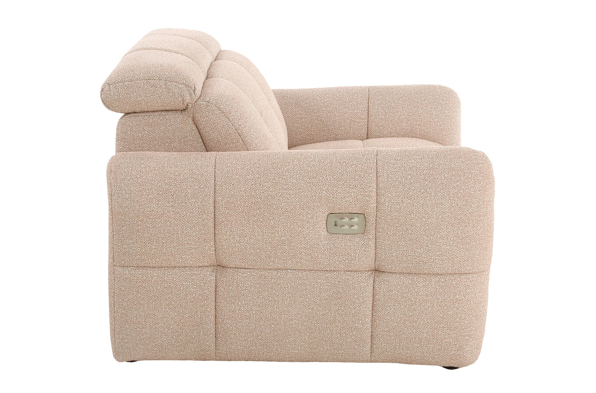Sillón Relax Eléctrico Gustaf Tejido Leo - Beige