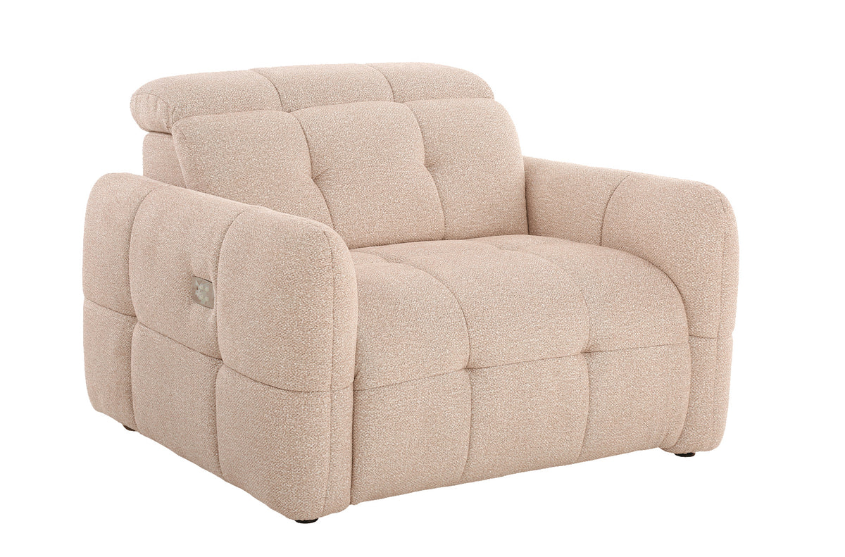 Sillón Relax Eléctrico Gustaf Tejido Leo - Beige
