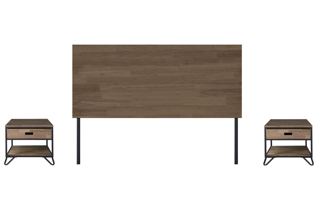 Cabecero Cama 100 Industrial Roble / American / Negro - imagen 2