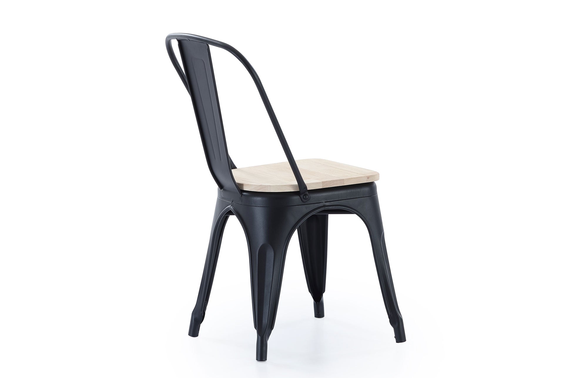Silla Comedor Tolix Negro Asiento Roble / Nordish - imagen 2