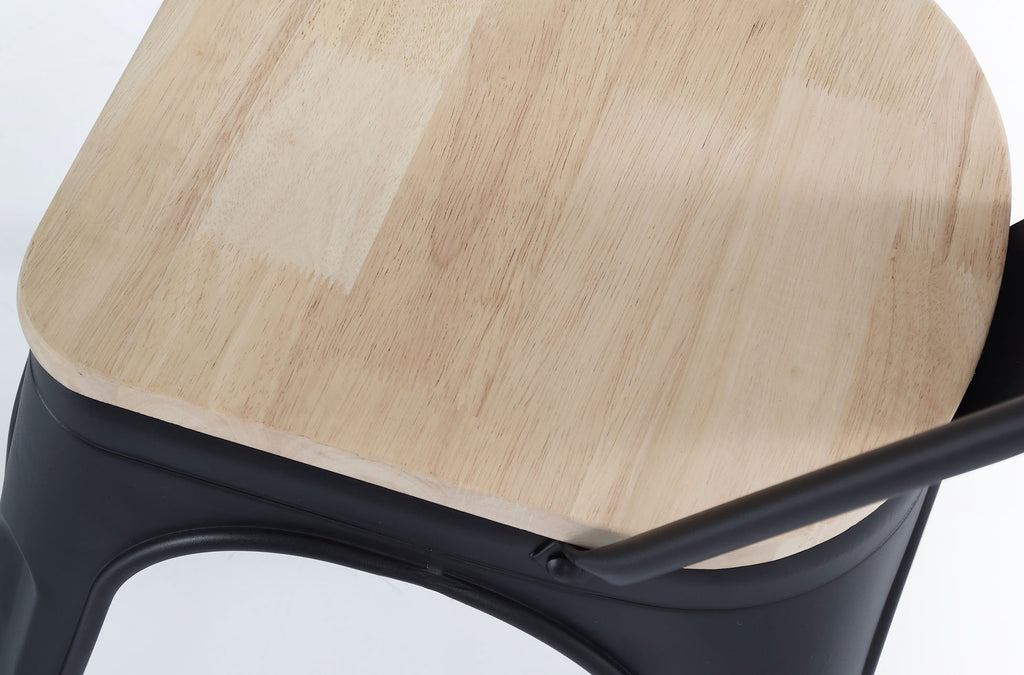 Silla Comedor Tolix Negro Asiento Roble / Nordish - imagen 3