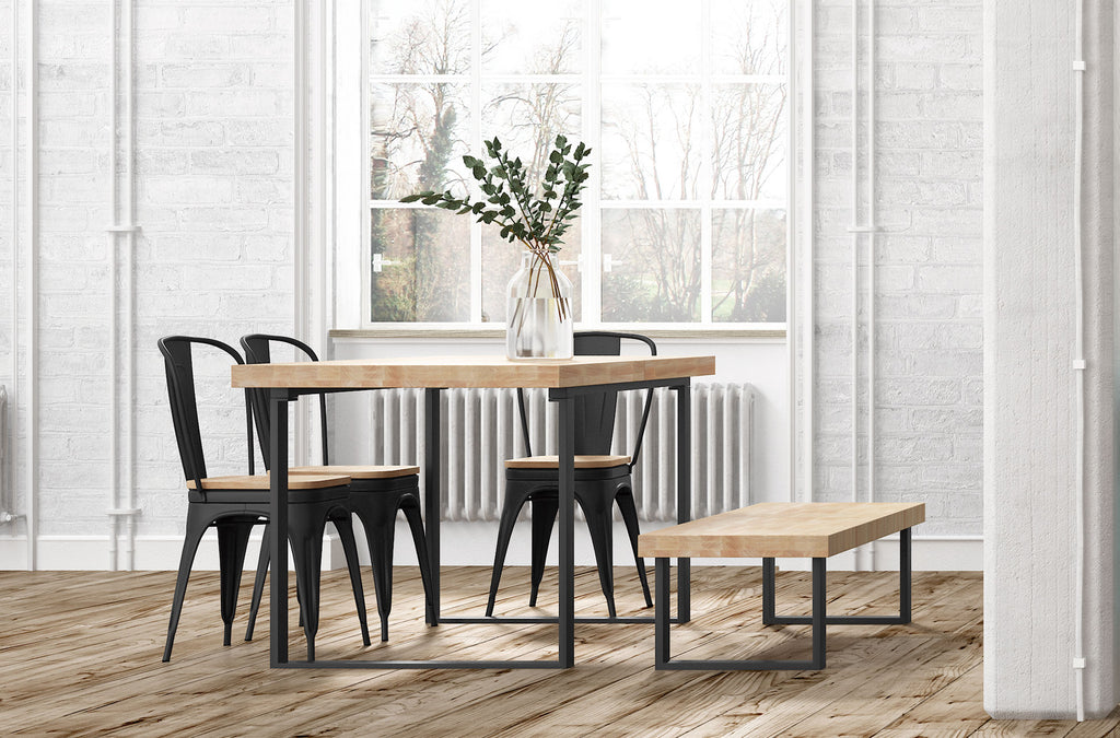 Silla Comedor Tolix Negro Asiento Roble / Nordish - imagen 4