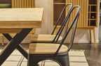 Silla Comedor Tolix Negro Asiento Roble / Nordish