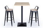 Taburete Alto Tolix Negro Asiento Madera Roble / Nordish - imagen 2