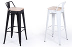 Taburete Alto Tolix Negro Asiento Madera Roble / Nordish - imagen 3