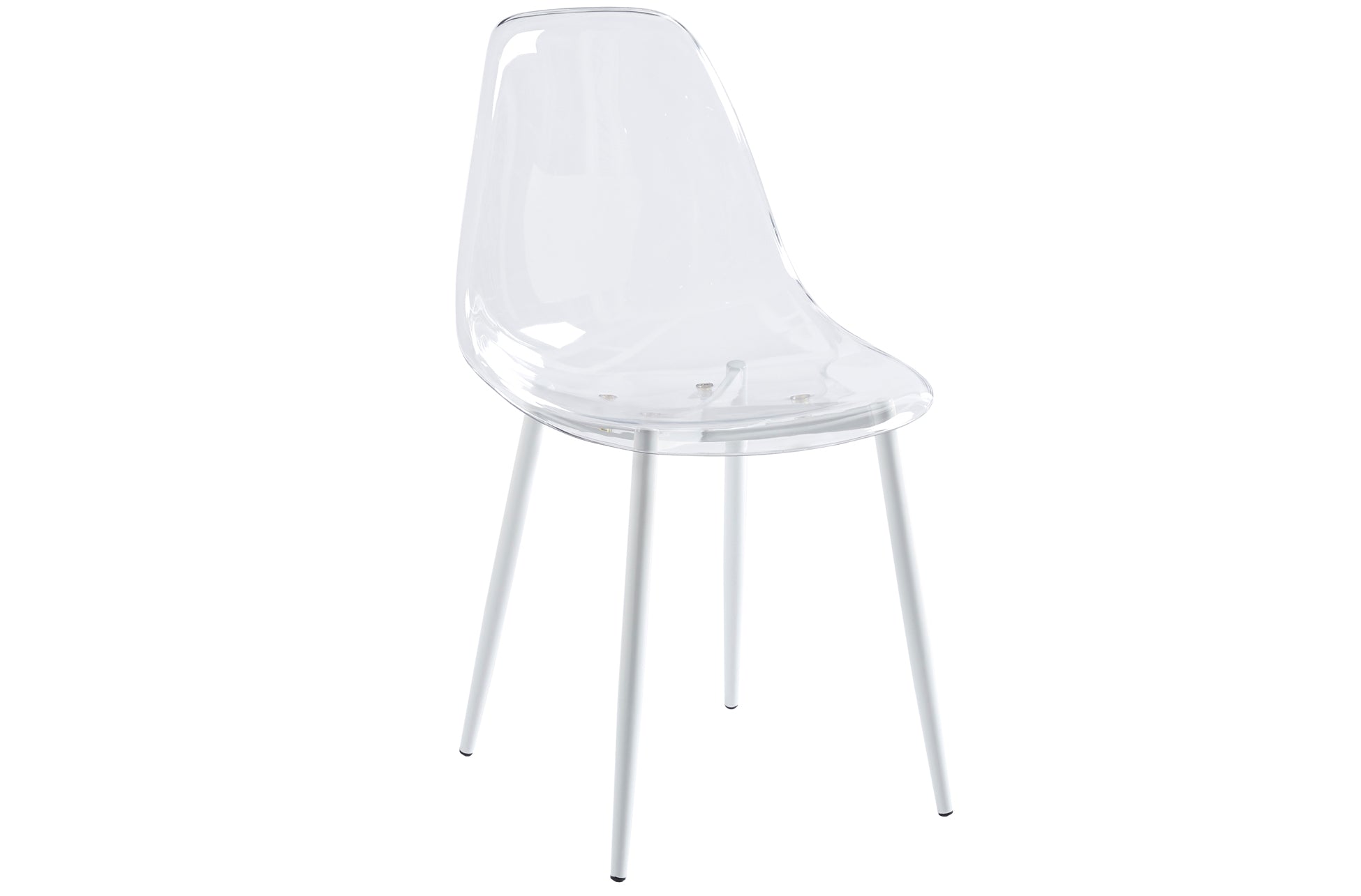 Silla Comedor Telma Transparente Patas Blancas
