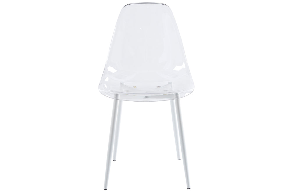 Silla Comedor Telma Transparente Patas Blancas - imagen 2