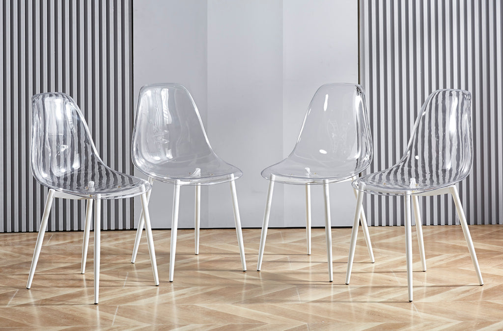 Silla Comedor Telma Transparente Patas Blancas - imagen 5