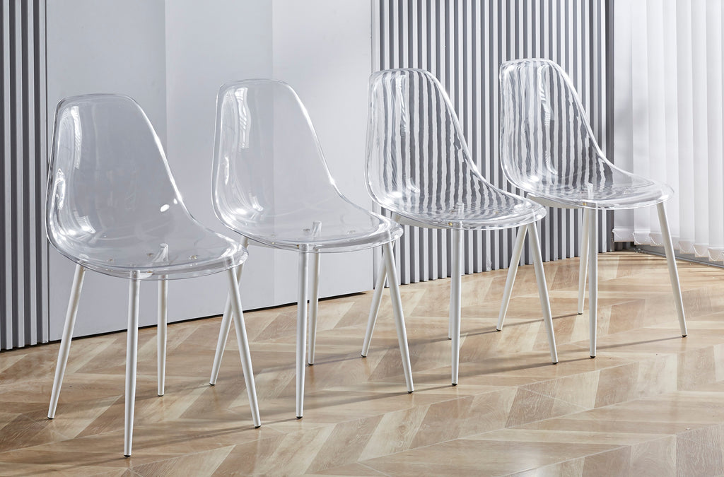 Silla Comedor Telma Transparente Patas Blancas - imagen 6